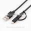 MFi certified 8 pin and micro 2 in 1 dual style cord