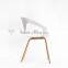 Promotional Restaurant Plastic Dining Chair with Wooden Legs