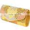 Women bag bright gold crystal stone envelope clutch bag