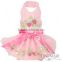 pet dress/luxury handmade strawberry dog dress/pink/yellow