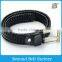 Men's Casual Black Color Faux PU Leather Braided Belt