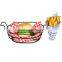 Black Metal Wire Fast Food Basket With Chip Cone Holder