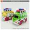 Cartoon design friction power mini metal alloy bus toy for kids