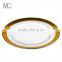 Wholesale Unique Wedding and Rental Gold Silver Rimmed Glass Decoration Charger Plate