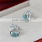 Wholesale Mermaid Jewelry Blue Crystal Sterling Silver Charms Earrings