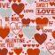 2015 Newest design with love pattern printed tablecloth with staright/wave/lace edge