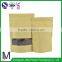 wholesale kraft paper bag with window and zipper for food packing