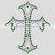 T14050021 Cool cross rhinestone motif