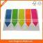 Plastic Arrow shaped Label sticker , neon PET sticky index