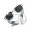 925 solid sterling silver glue black sun glasses adjustable ring fashion women jewelry 6260560