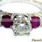 Ruby Engagement Rings, 14K White Gold Rings, Rings Jewelry