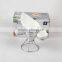 wholesale hot sell white ceramic french fries holder stand french fries cup with three white porcelain sauce cup