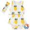 wholesale new born clothes pineapple prints elastic waist sleeveless pom pom baby girls rompers
