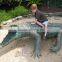 Customed Modern Garden Sculpture Bronze Outdoor Alligator Statue