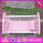 2016 Best design kids wooden toy 18 inch doll bed W06B052