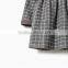 Latest Children Winter Plush Check Dress With Peter Pan Collar Design Children Girls Kids Clothes Garment 2016 HSD5797