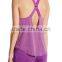 MGOO OEM Service Purple Spandex Fabric Stretchy Racer Back Singlet Wholesale Cool Dry Women Sport Tank Top