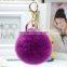 Myfur New Arrival Hotsale Colorful Pom Poms 8cm Rabbit Fur Ball Keychain