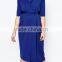 Elegant fashion fancy wiggle wrap maternity navy dress with belt