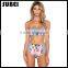 The new split swimsuit bikini split waist tight young girl sexy gather swimsuit