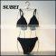 Lace halter swimsuit sexy split swimsuit thong bikini beach