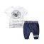 Wholesale summer cotton printing boys kids clothes clothing set