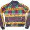 African Wax Fabric Ladies Bomber Jackets, Custom Embroidery Women Varsity Jackets, Girls Satin Baseball Jackets