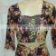 Hot Sale New Fashion Long Sleeve Muslim Women Evening Dress Maxi Dress Flower Printing Muslim Dresses