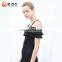 Party wear clothing black sexy spaghetti strap girls dress Off shoulder evening dress