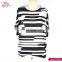 Black And White Striped Fashion Design Printed Lady Blouse