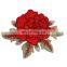 high quality custom iron on embroidery patch flowers