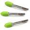 8 Inch Environmental Stainless Steel Silicone Kitchen Cooking BBQ Tongs Random Color