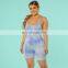 Custom Fashion Sexy Rib Print One Piece Bodycon Tie Dye Causal Jumpsuit
