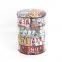 Customized Home storage indoor metal round bins sets printing PVC customized logo kitchen compost storage bin