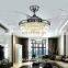 European crystal Stealth ceiling fan light bedroom modern minimalist restaurant European-style living room ceiling fan lights