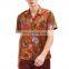 Wholesale kemeja Clothes Custom casual Silk Satin Printed Men Hawaiian Shirt