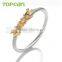 Topearl Jewelry Stainless Steel Gold-tone Dragon Heads Twisted Bangle MEB465