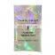 Custom printed holographic pouch ziplock packs hologram mylar packaging iridescent bags for cosmetic