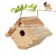 Low price easy clean customized wooden birdhouse kits easy to hang with attached cable from small branches or hooks