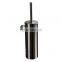 Bathroom black 304 stainless steel toilet cleaning brush with holders set stand 2 Optional silicone brush head