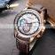 Ochstin GQ046 мужские роскошные военные часы. Модные мужские кварцевые кожаные спортивные наручные часы