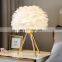 Nordic Plug-in Lamp Creative Personality Bedroom Bedside Living Room Study Feather Table Lamp