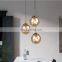 Golden Modern Design Glass Shade Pendant Lamp Modern Ball Hanging Lighting LED Indoor Decor Chandelier