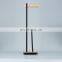 Household Bathroom Tissue Paper Storage Shelf Long Handle Standing Wooden Bamboo Matt Black Finish Toilet Paper Holder