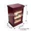Matte single glass door 3 trays MDF Solid Wood small mahogany veneer box display humidors cigar cabinet