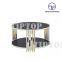 Hot Sale Design Modern Furniture Oval Living Room Table Tempered Round Glass Stainless Steel Coffee Tables