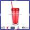 Hot sell customized double wall cheap price 32oz plastic double wall drinking tumbler