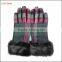 Warm plaid woolen gloves with fur cuff for women