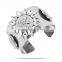 Punk Style Adjustable Zircon Bracelet Bangle Hand Cuff Gold Tone Statement Jewelry