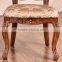 Neo European Antique Carved Back Chair Rustic Wooden Fabric Chair